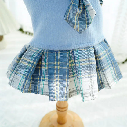 College Style Plaid Dog Dress – Cute Skirt for Small Dogs & Cats