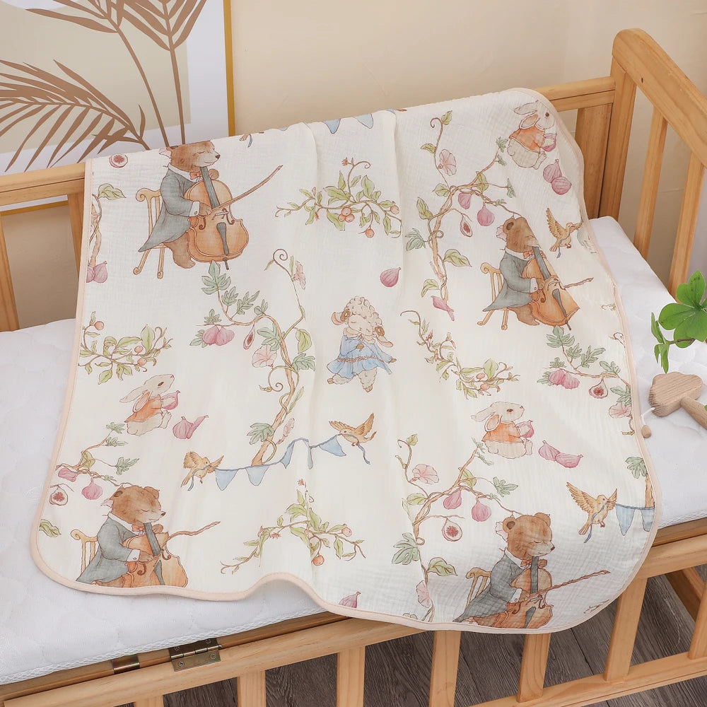 Newborn Baby Bath Towel Class A Pure Cotton Gauze – Soft Absorbent Children's Blanket for All Seasons - I YAN