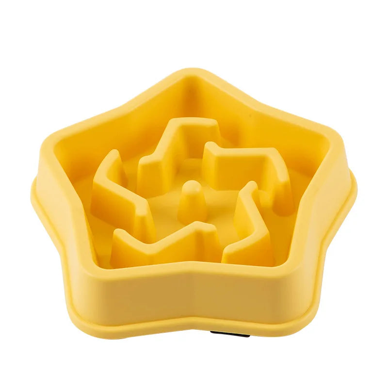 I YAN pet slow food bowl for cats and dogs, round, thickened, non-slip design in multiple colors to prevent choking and aid digestion.