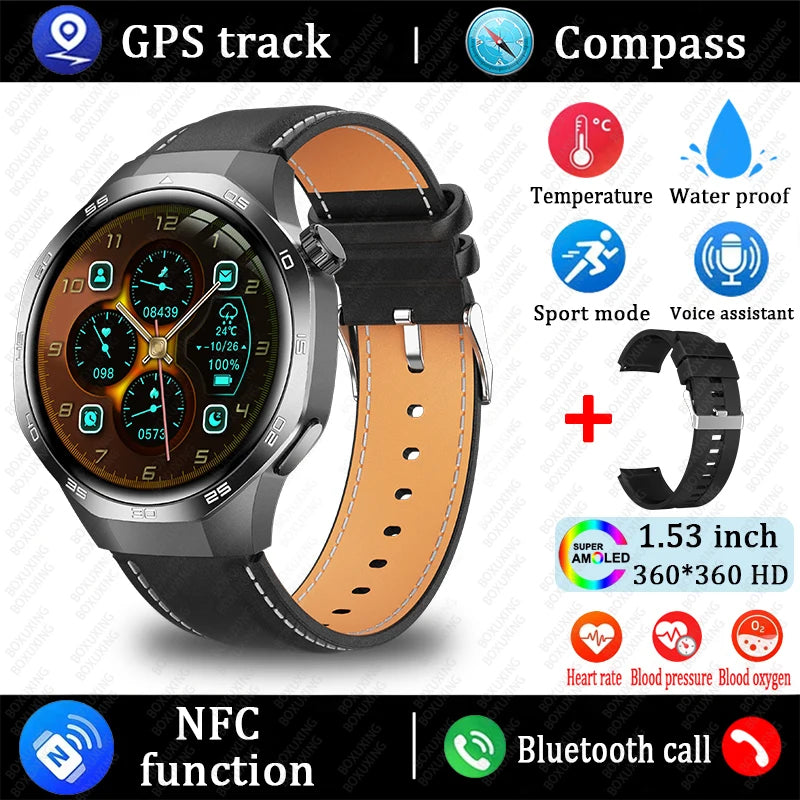New GT5 Pro Smart Watch Men AMOLED HD Screen GPS NFC Heart Rate Bluetooth Call Watch 5 MAX IP68 Waterproof SmartWatch Man