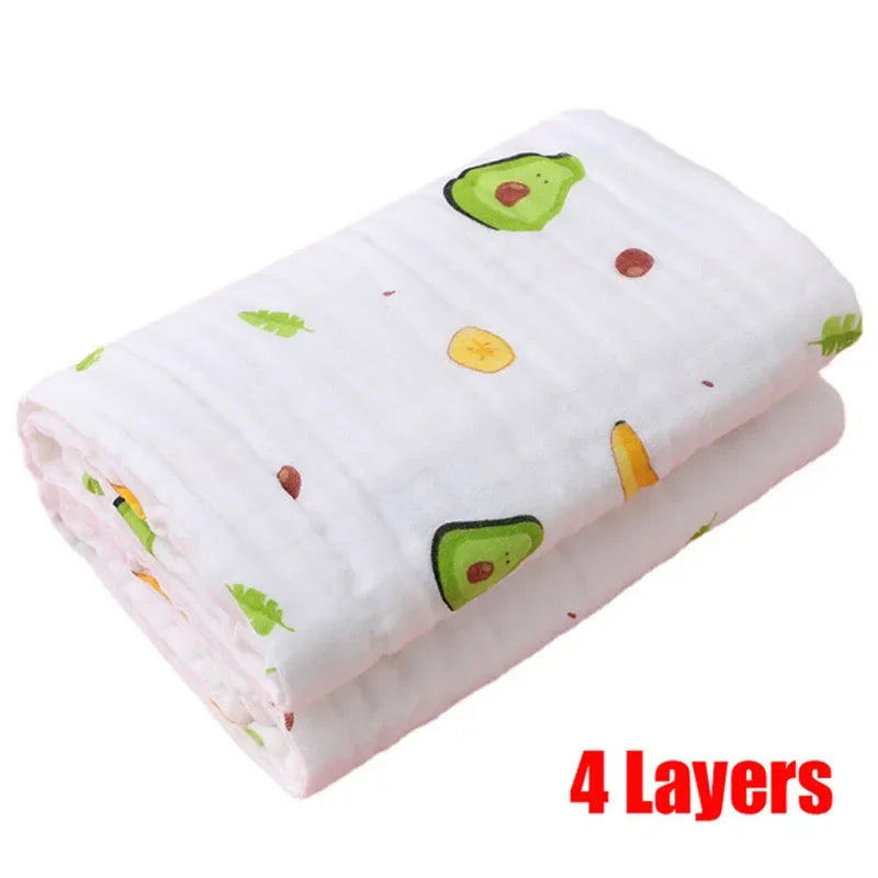 Baby Bath Towel Newborn Bathrobe 4-Layer Pure Cotton Gauze – Soft Swaddle Blanket & Washcloth for Boys & Girls - I YAN