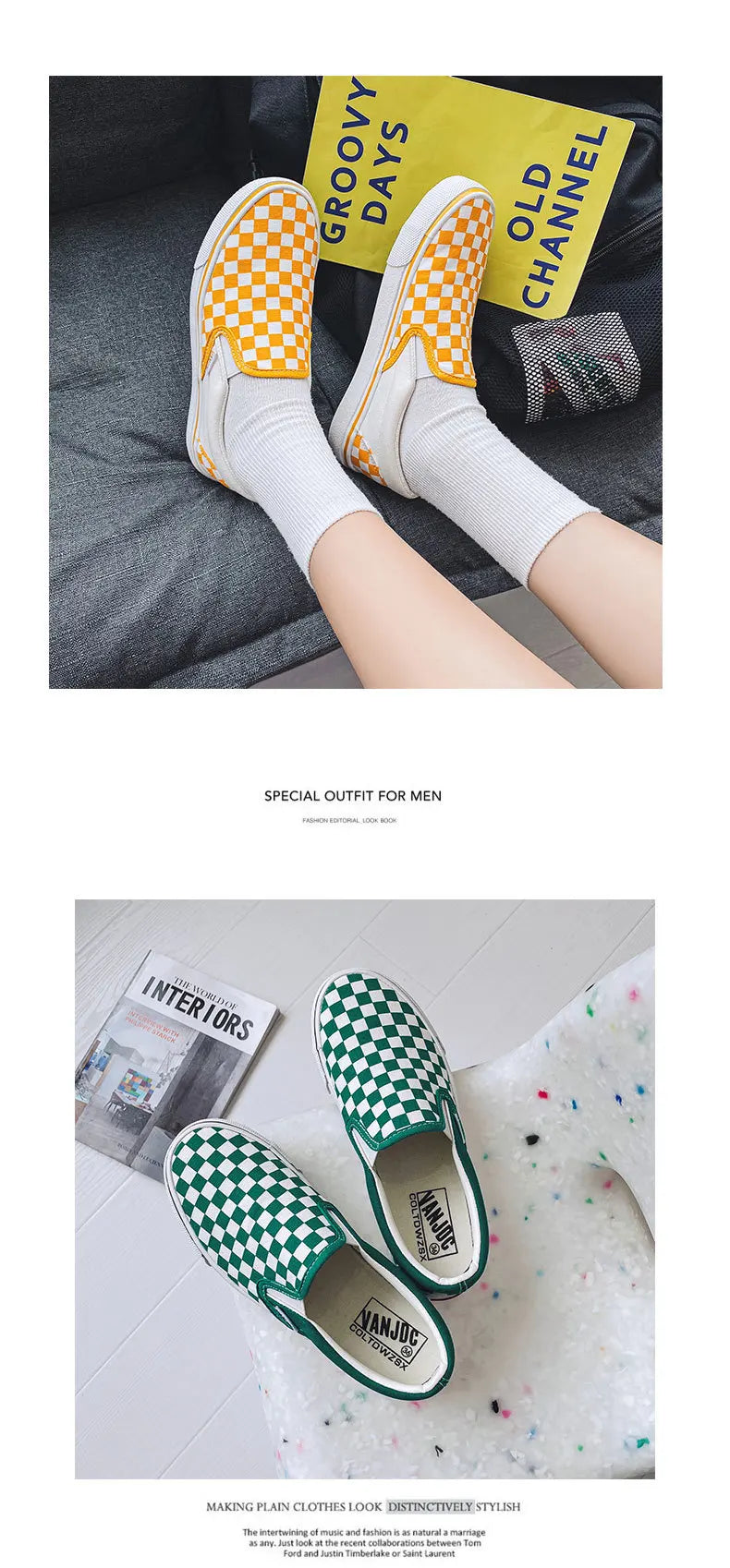 Children Spring Autumn Canvas Shoes Girls One Foot Slip on Shoes Kid Shoes Boys Soft Soled Comfortable Checkerboard Casual Shoes