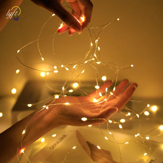 I YAN fairy lights string with buttons, ideal for home decor, bedroom, garden, Christmas, wedding, and New Year ornaments.
