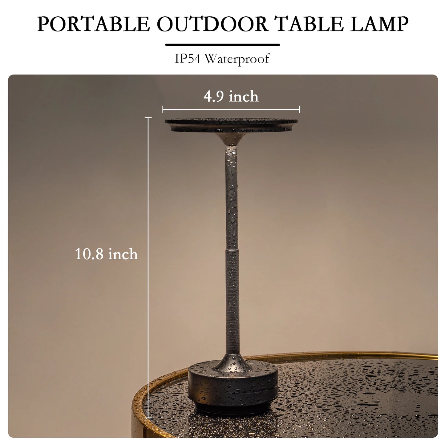 Rechargeable wireless LED table lamp with touch sensor, ideal for bedside, restaurant, hotel, or bar decor lighting.