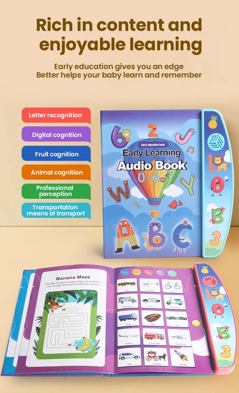 Kids electronic audio book device by I YAN, featuring colorful buttons, for early education and learning English in toddlers.