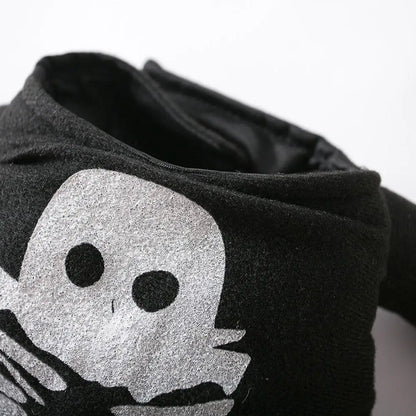 Glow-in-the-Dark Dog Skeleton Halloween Costume – Funny Pet Outfit