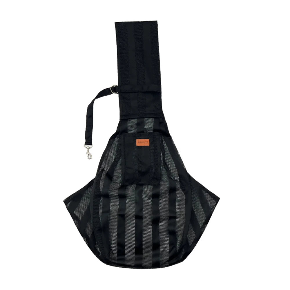 I YAN summer breathable pet shoulder carrier bag for small cats and dogs, featuring a portable crossbody design and comfortable straps.