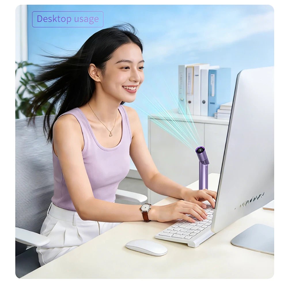 Foldable handheld small fan Outdoor mini high-speed with 199 levels portable USB charging foldable lipstick mini fan