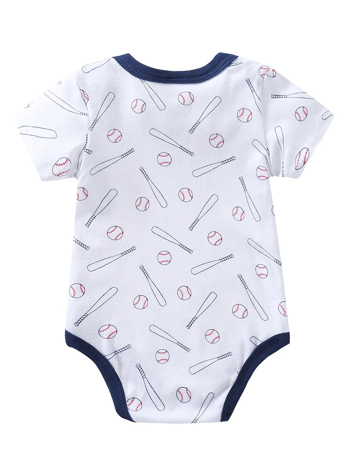 Set of 5 cotton baby boy short sleeve rompers by I YAN, breathable infant clothes for newborns and babies 0-9 months.