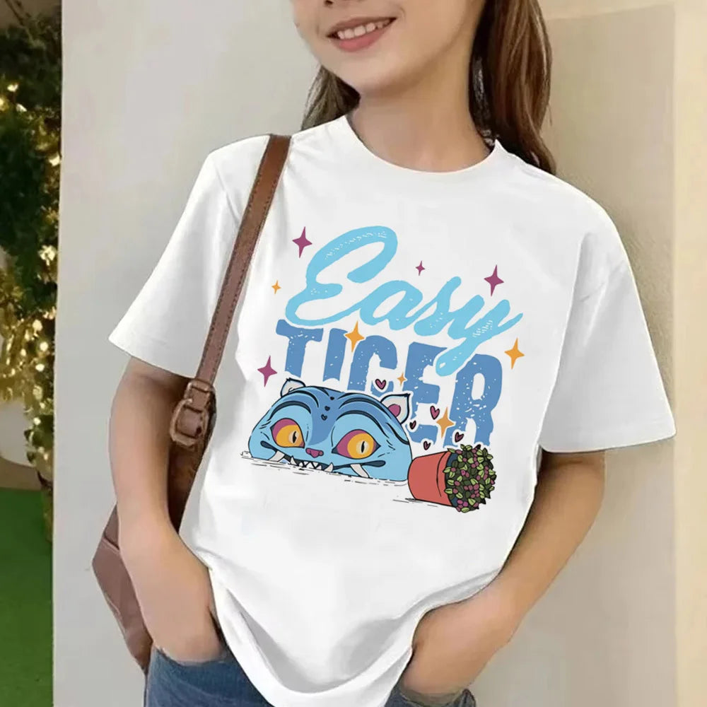 Movie KPop Demon Hunters T-shirt Summer Short Sleeve Tee for Children Casual Loose Girl Boy Graphic Printed Tops