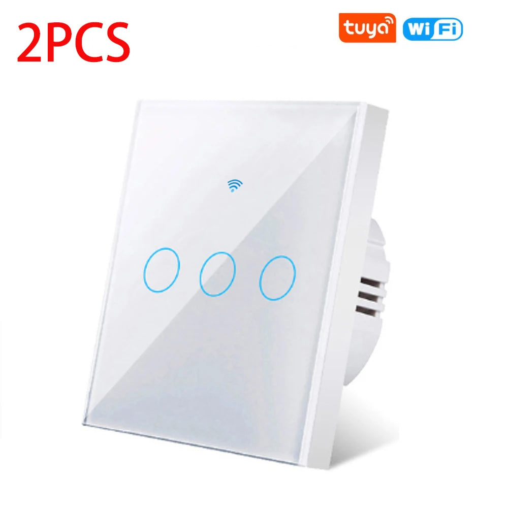 AXUS EU WiFi Smart Light Switches Touch Switch RF433 No Neutral Wire Smart Home Life Tuya App Control Support Alexa Google Home