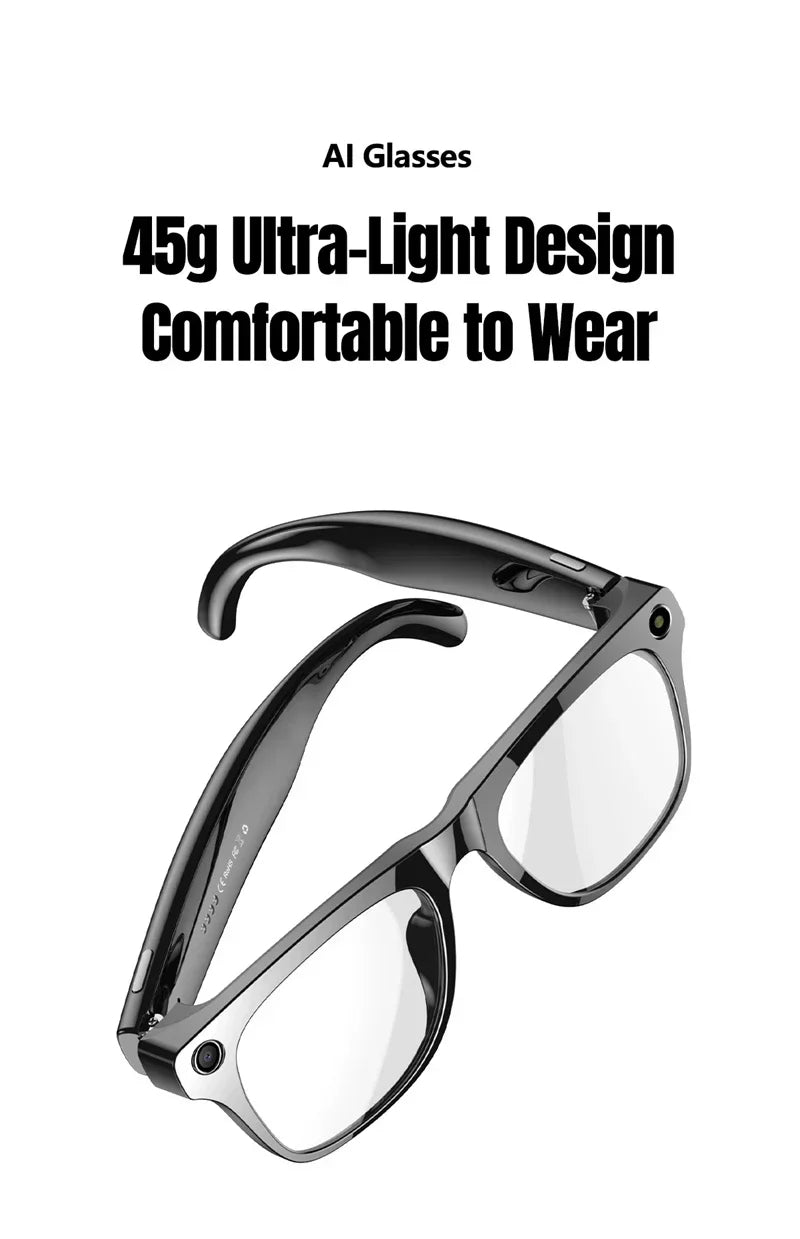 Lenovo 8K 4K AI HD Shooting Smart Glasses Multifunctional Camera Bluetooth Call Music VoicePlayer Translate Photochromic Glasses