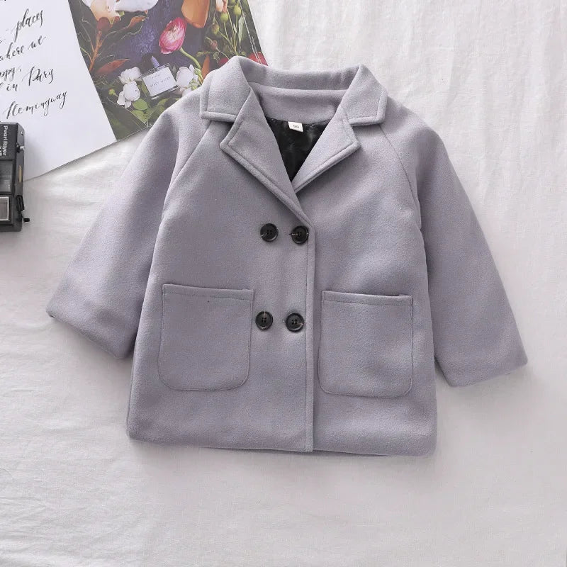 New Spring Autumn Boys Coats Long Style Grid Design Handsome Trench Coat For Kids 2-6 Years Old British Style Jacket