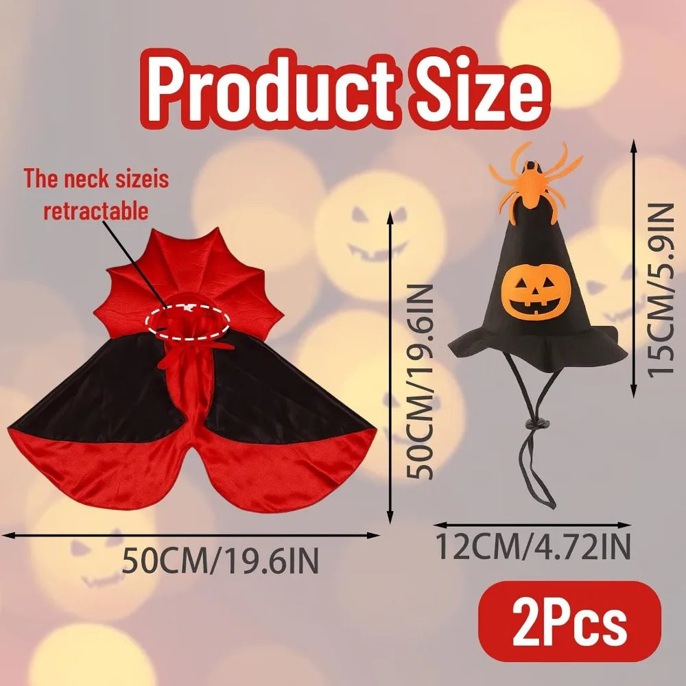 Halloween Pet Costume Set: Pumpkin Outfit for Small to Medium Dogs and Cats