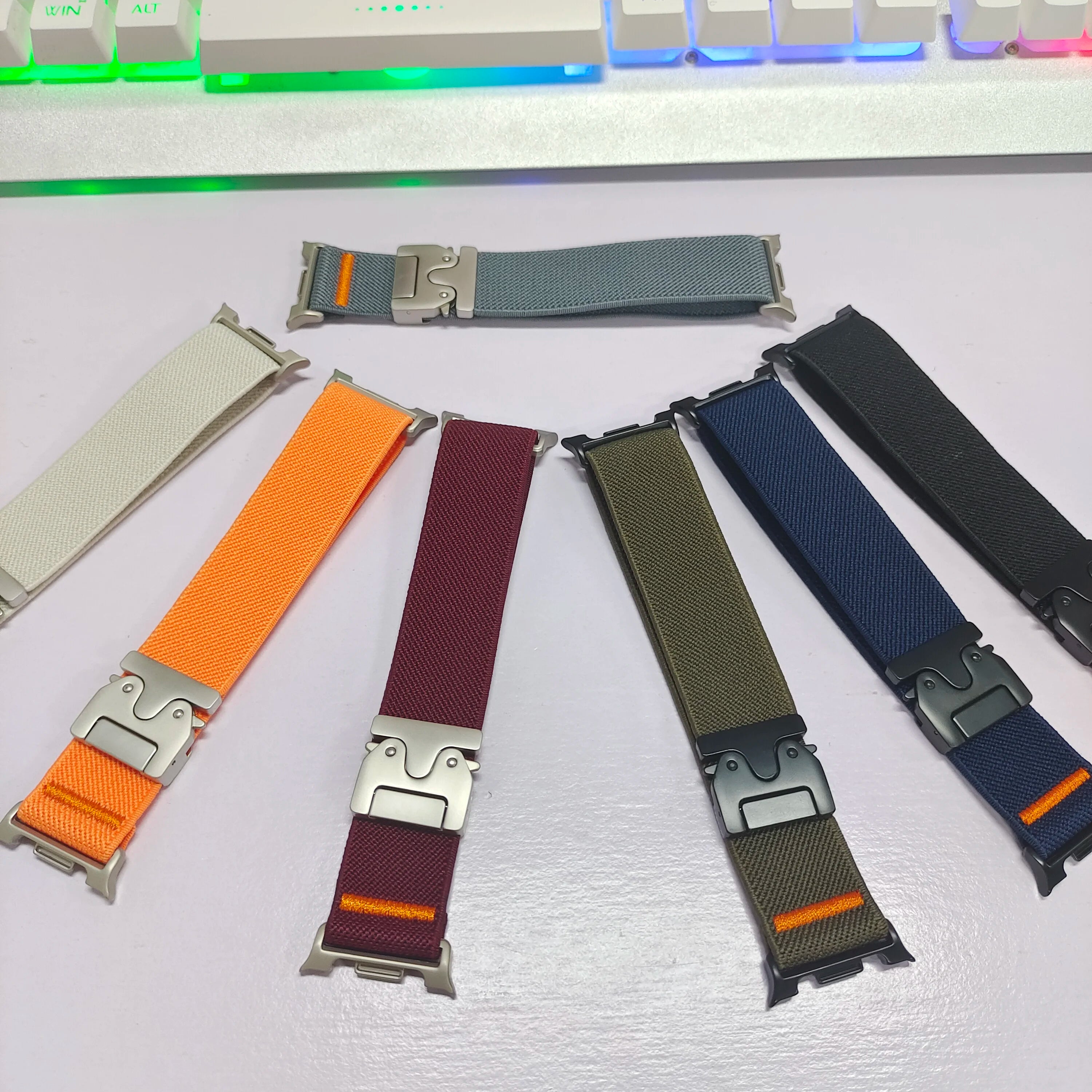 Parachute Strap For Samsung Galaxy Watch 8 40mm 44mm stretch Nylon correa pulseira Bracelet for Galaxy Watch 8 classic Band 46mm