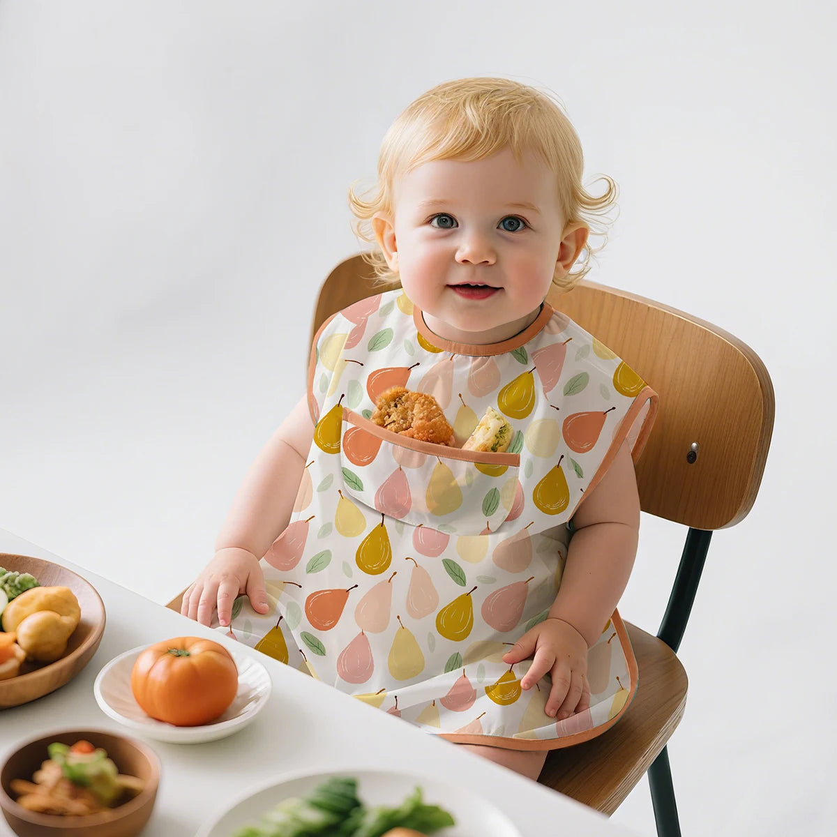 Elinfant Eating Feeding Bibs,Easy To Clean Burp Cloth,Wash-Free Eating Bibs,Smock Apron For Boys Girls, Baby Food Accessories