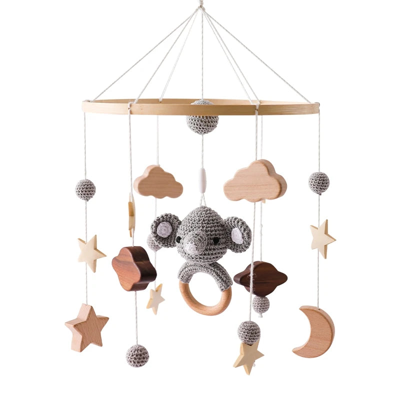 Boho Rainbow Baby Crib Mobile – Wooden Montessori Bed Bell for Newborns - I YAN