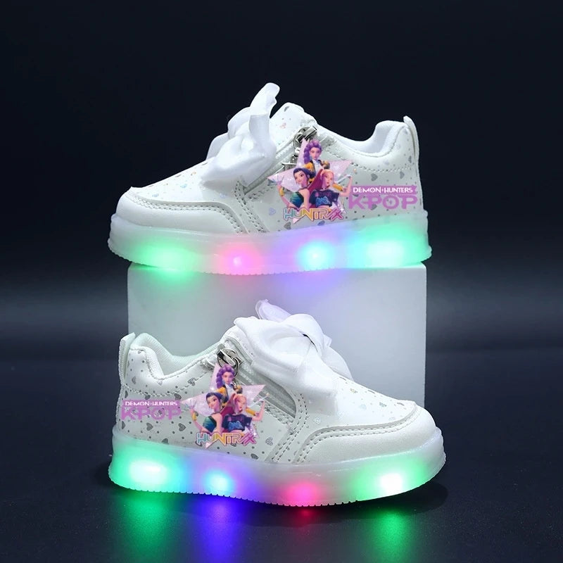 Hot Kpop Demon Hunter Children Led Shoes Boys Girls Lighted Sneakers Glowing Shoes Kid Sneakers With Luminous Sole Running Shoes