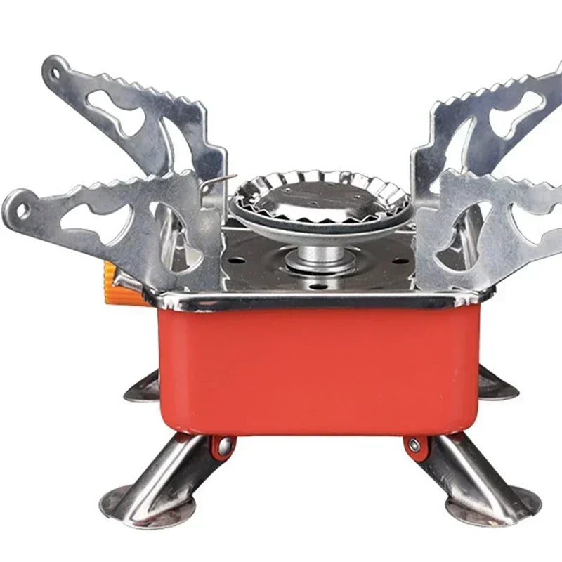 New Can Foldable Windproof Outdoor Gas Stove, Suitable for Backpacking, Camping, Hiking, Picnicking and Barbecuing