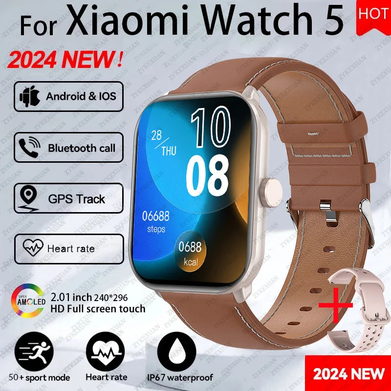 Watch 5 Global Version Men Women AMOLED Screen Always Show Time Heart Rate Bluetooth Call GPS Track Waterproof Sports Smartwatch