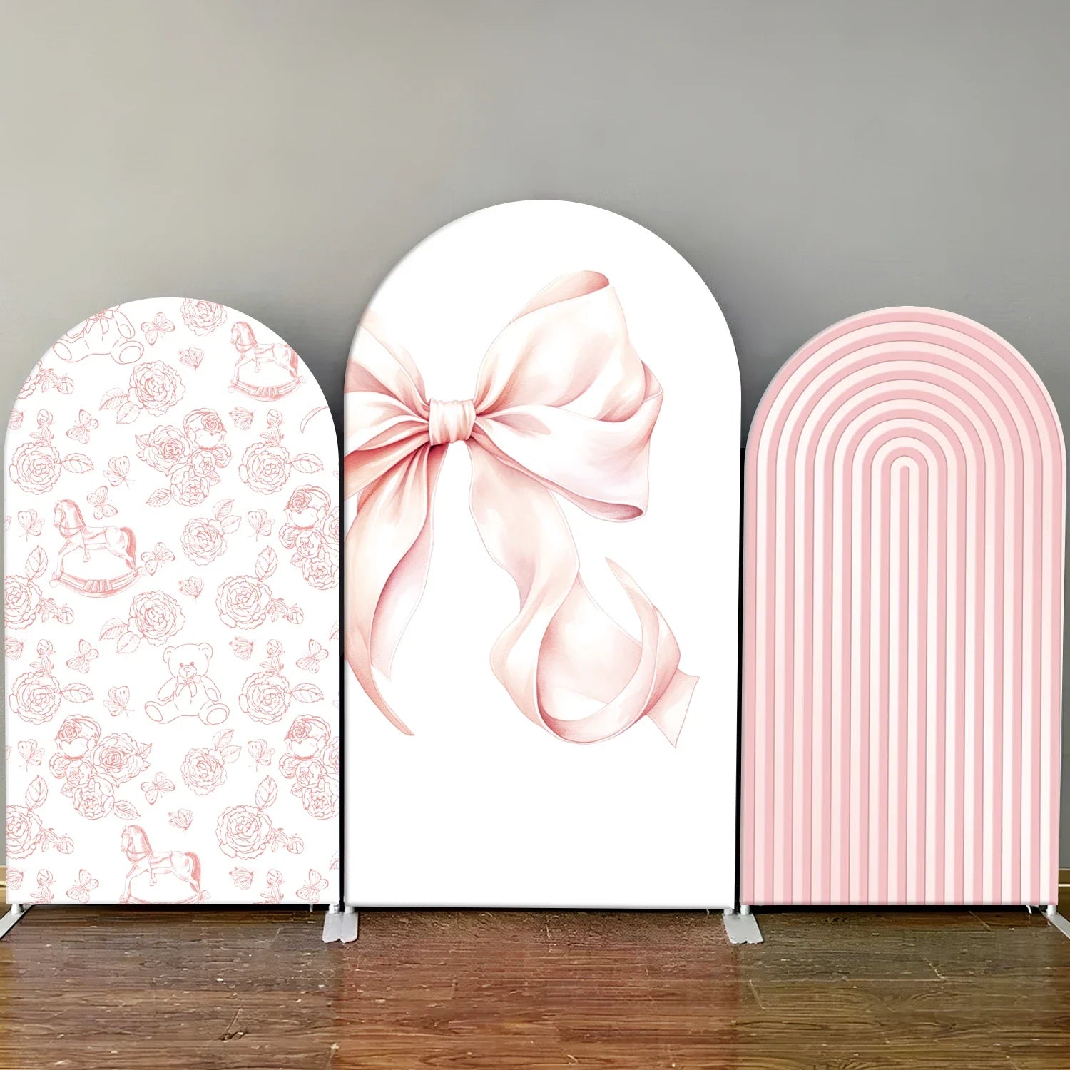 VIKAMA Butterfly Flower Arch Backdrop Cover Birthday Party Wedding Event Baby Christening Arch Backdrop Photography Props