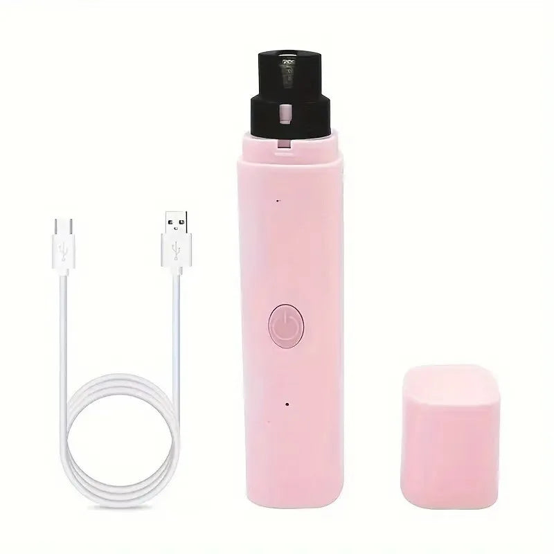 Electric pet nail grinder by I YAN for dogs and cats, quiet claw trimmer with LED light, safety guard, rechargeable, painless nail filing