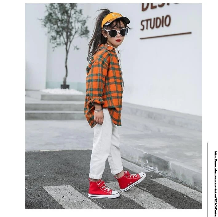 New Kpop Demon Hunter Children's Canvas Shoes Kids Sneakers Boys Girls Fashion Canvas Shoe Cartoon Print Breathable Casual Shoes