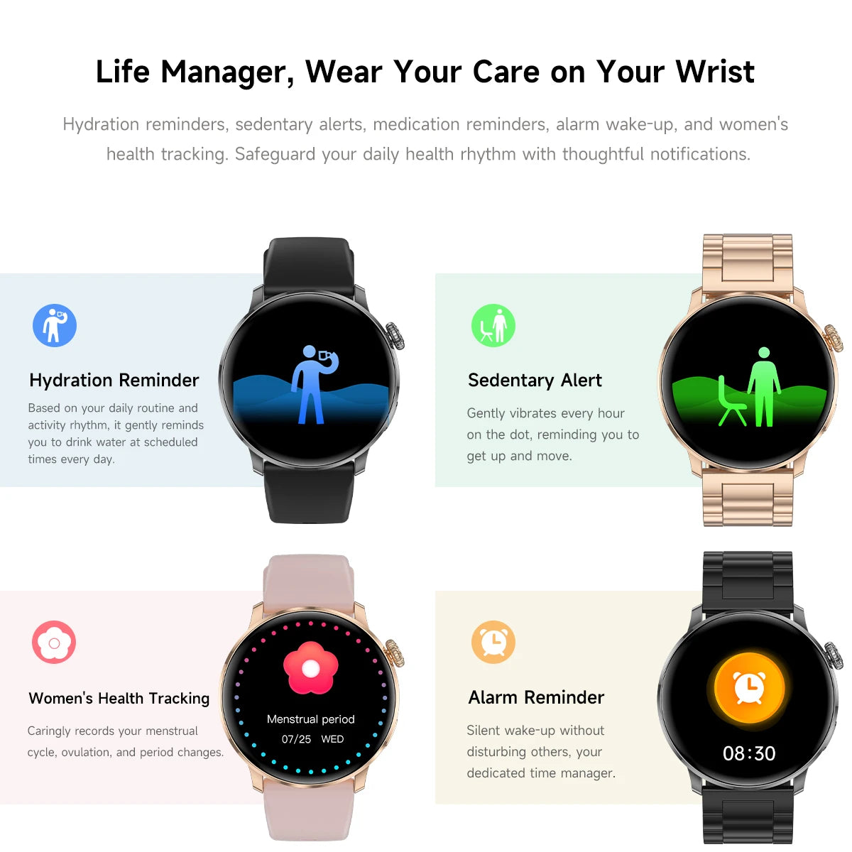 2026New Lady women Fashion Smart Watch Bluetooth Call Blood oxygen Health GPS Sport Outdoor Smartwatch for Women AMOLED Screen