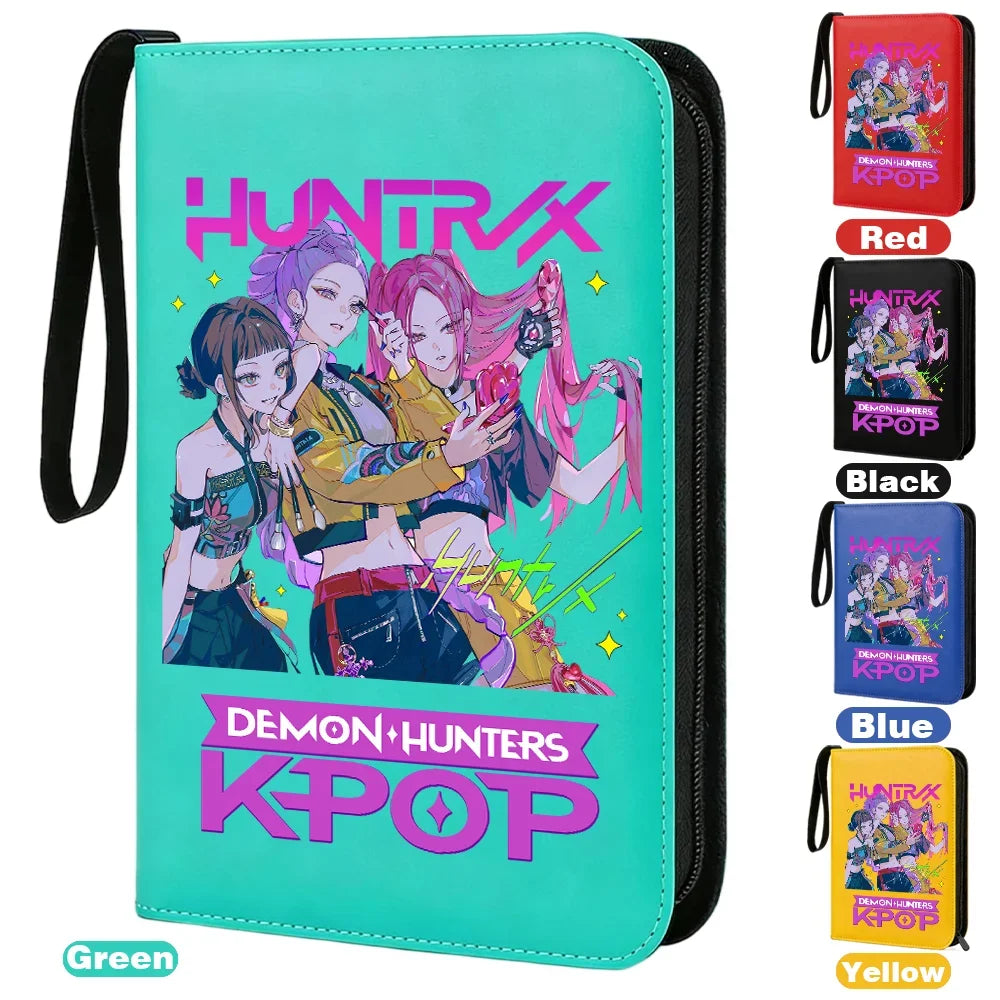 I YAN Demon Hunters card album binder with 400 pockets, PU zipper holder for storing and organizing collectible cards.