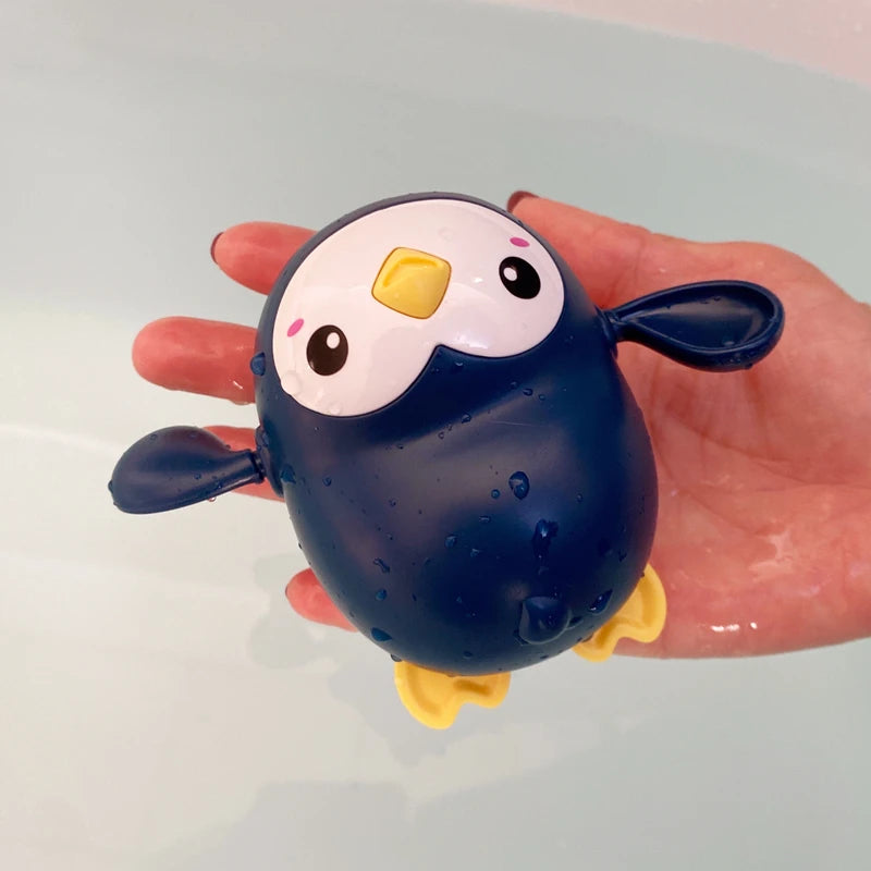 Cute duck and penguin baby bath toy by I YAN, water spray sprinkler for kids, colorful waterproof bath accessory