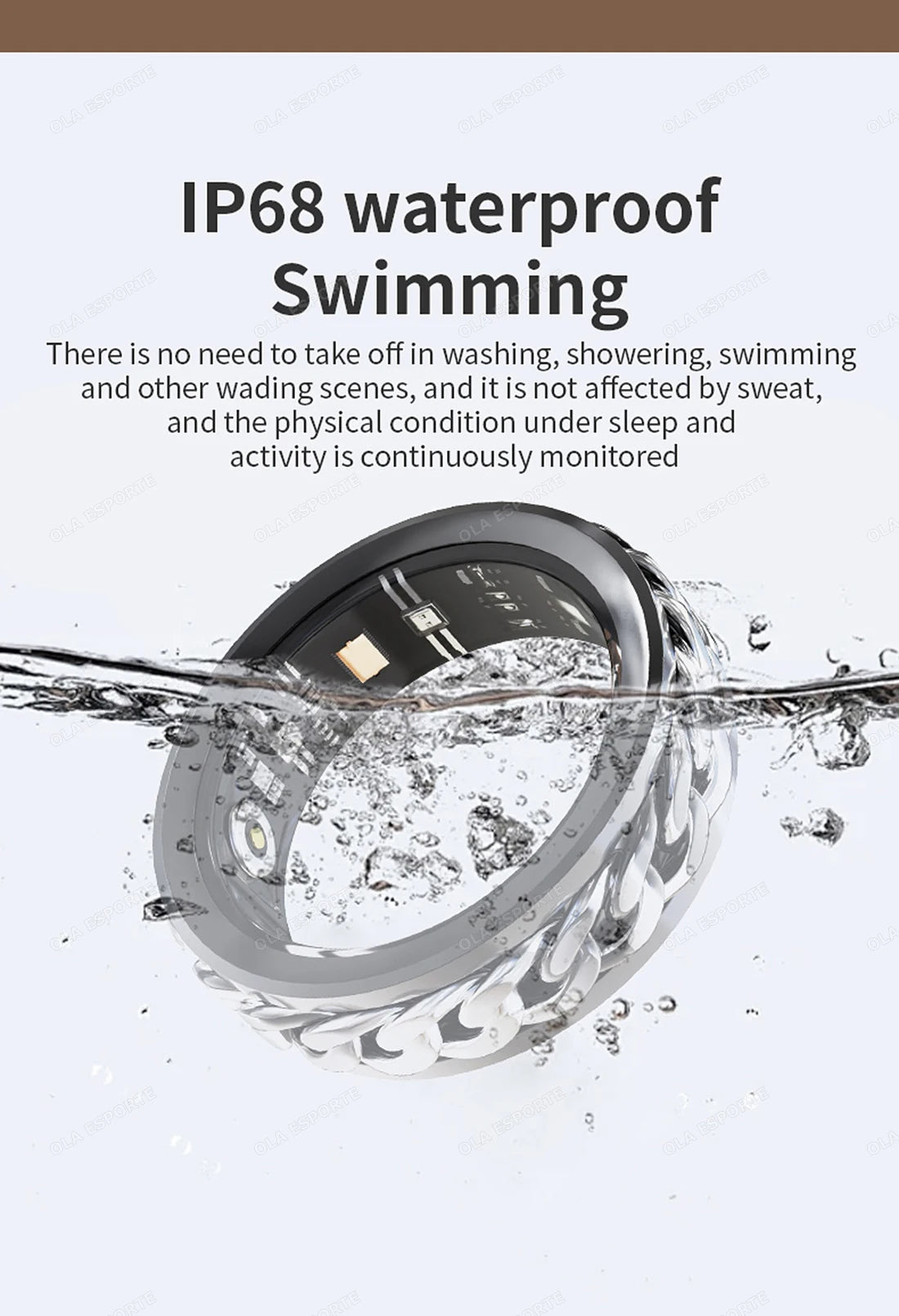 2025 New Smart Ring 360° rotation Chain Bluetooth Health Monitor Blood Oxygen Sleep Heart Rate Multi-sport Modes Men Women Rings