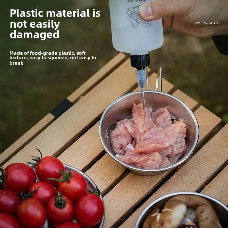 1/3Pcs 120ml Outdoor BBQ Seasoning Bottle Oil Dispenser Bottle Condiment Container Seasoning Squeeze Bottle for Camping Supplies