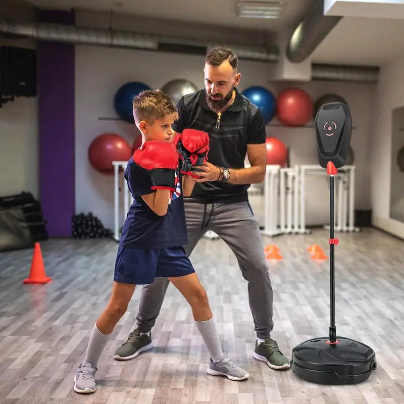 Inflation-free boxing set for kids with punching bag, boxing gloves, and quick rebound design by I YAN for ages 5+