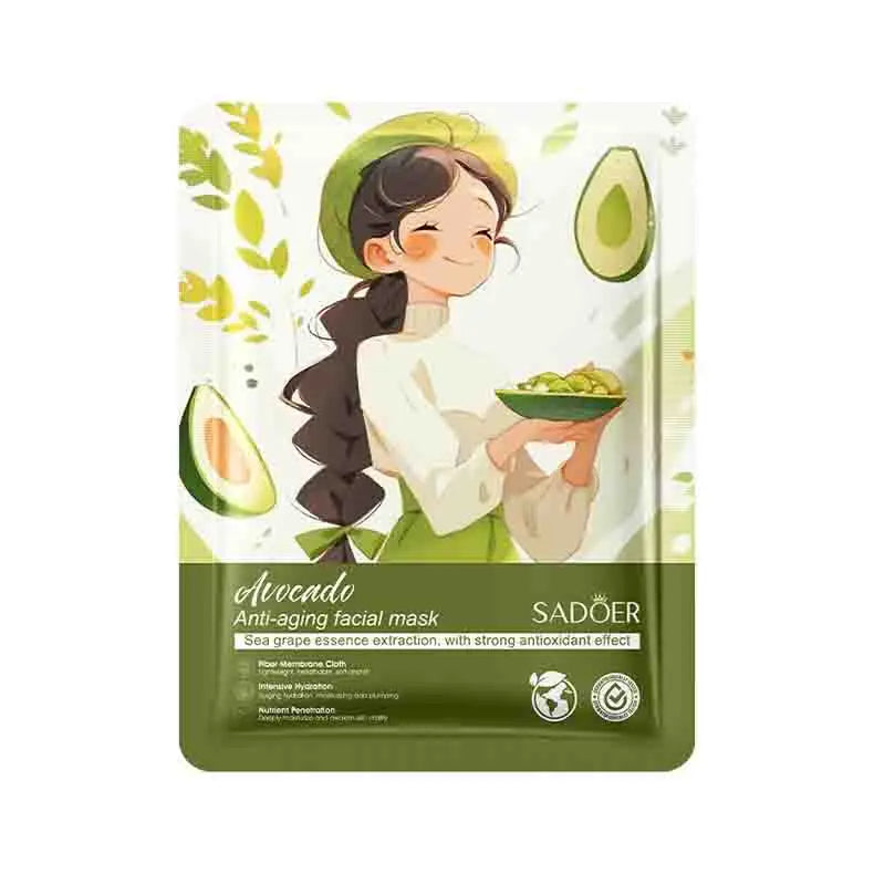 10pcs SADOER Fruits Facial Masks for Face Moisturizing Brightening Firming Hydrating Face Mask Beauty Facial Skin Care Products