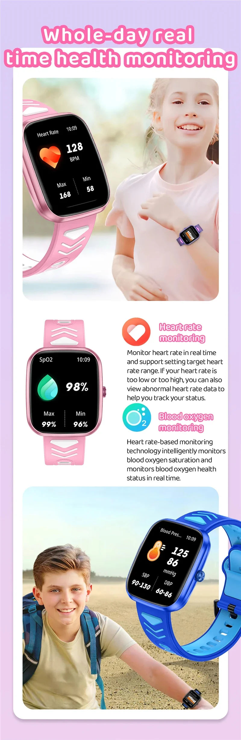 Kids Smartwatch Teenage Pedometer Sports Children Smartwatch – Wireless Calling Student Gift for Boys & Girls - I YAN