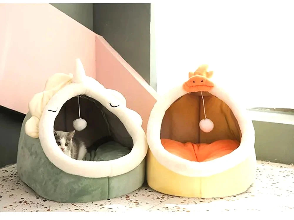 Deep Sleep Cat Bed Cartoon Pet Bed Foldable Removable Washable Pet Sleeping Bed for Small Dog Mat Bag Cave Cats Bed