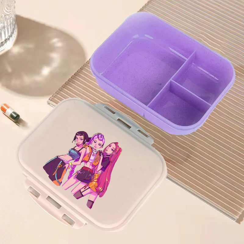 Anime Demon Hunters lunch box by I YAN, large capacity food container featuring Demon Hunters design, ideal for kids’ school and picnics.
