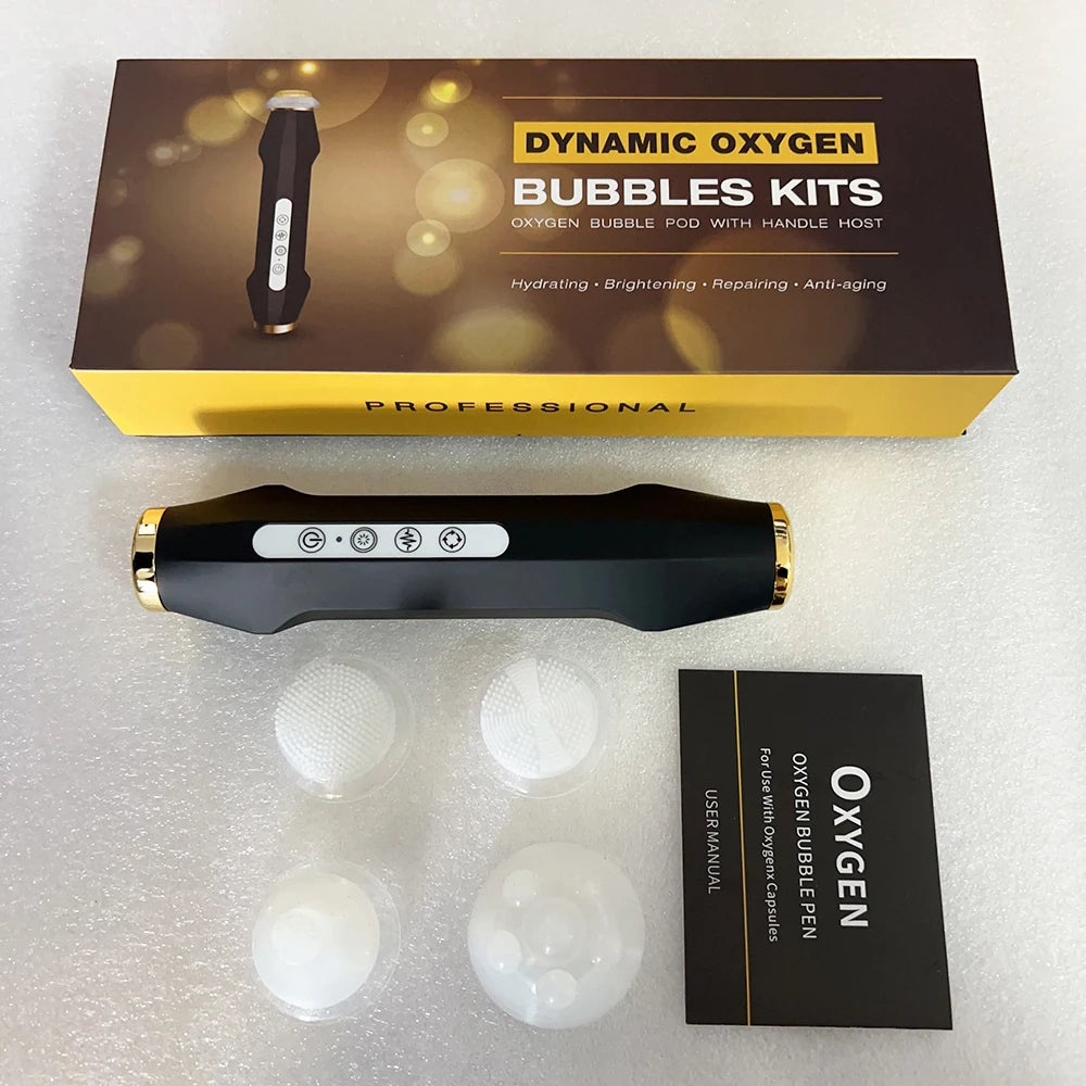 Newest Handheld Rechargeable CO2 Oxygen Bubble Device Exfoliate Oxygen Facial Machine Wrinkle Removal Portable Beauty Device