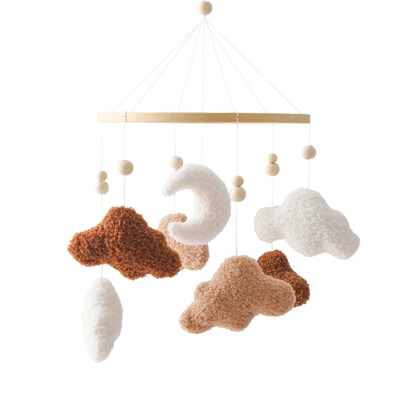 Crochet Stars Baby Crib Mobile – Wooden Bed Bell Hanging Toy for Newborns 0-12M - I YAN