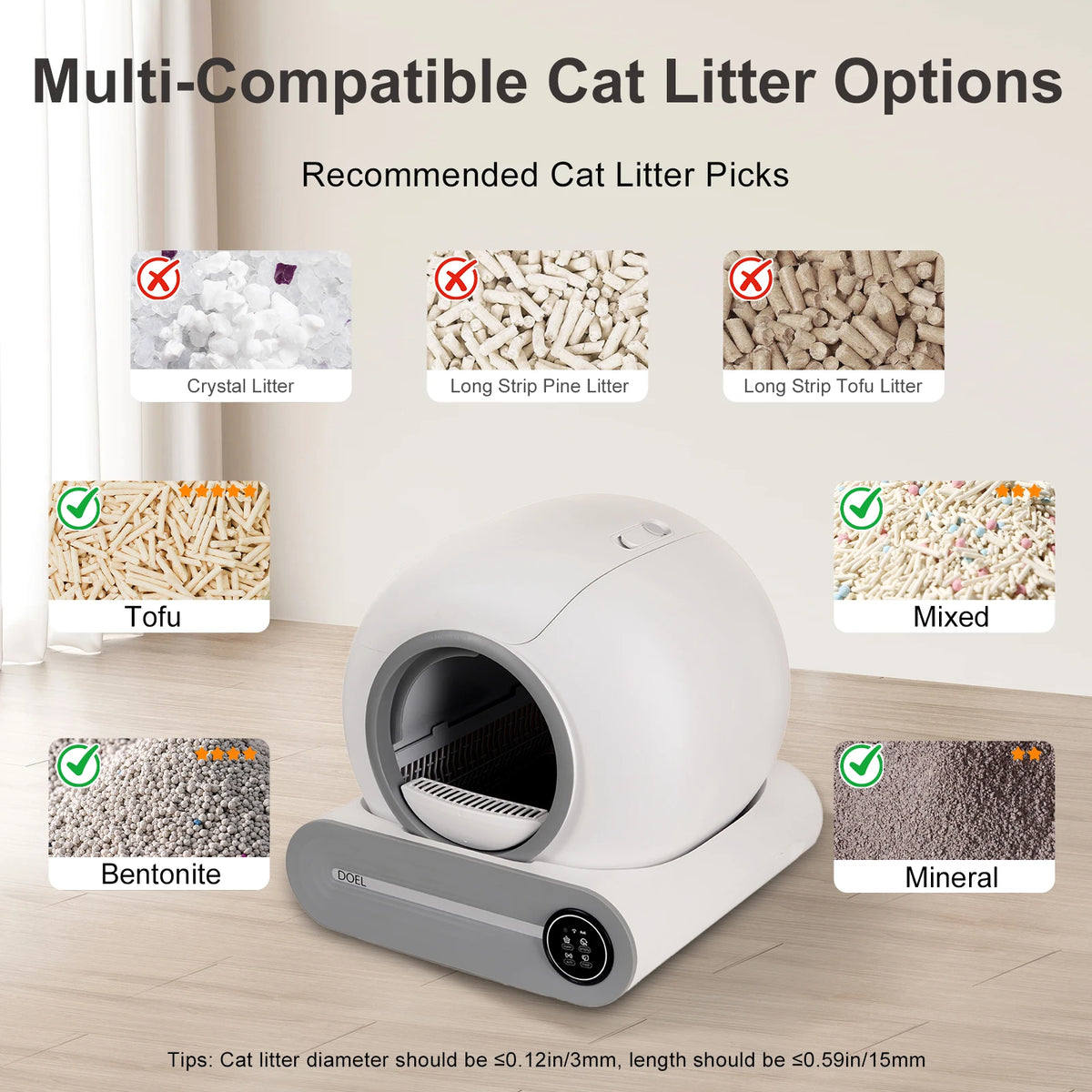 65L Automatic Self-Cleaning Cat Litter Box Electric Smart Cat Toilet Anti-Splash Auto Scooping