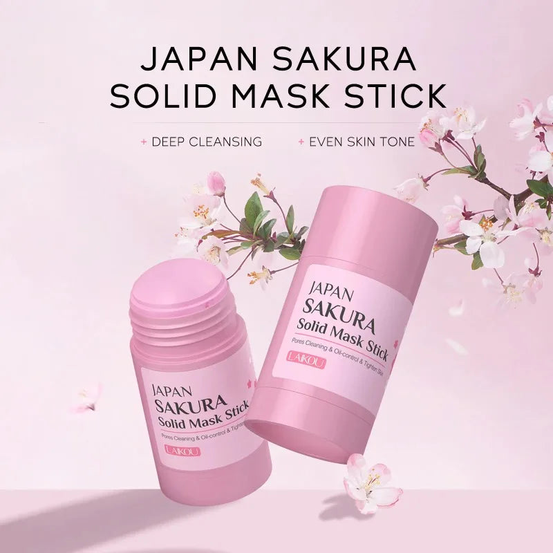 Sakura Cleansing Face Mask Stick 40g– Pore Cleaner, Blackhead Removal, Oil Control, and Skin Moisturizer