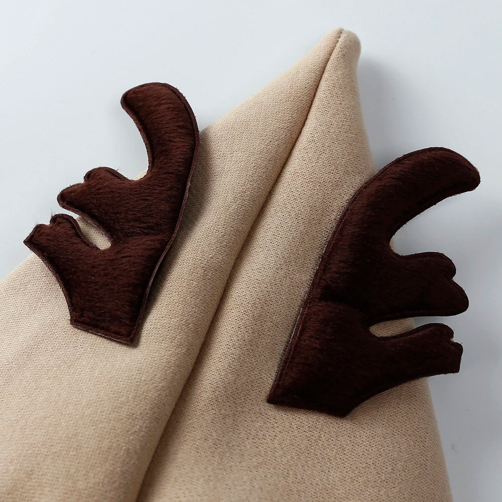 0-24M Christmas Baby Rompers Sets Infant Embroidery Cartoon Thicken Fleece Jumpsuit with Hat Long Sleeve Onesie Newborn Clothes