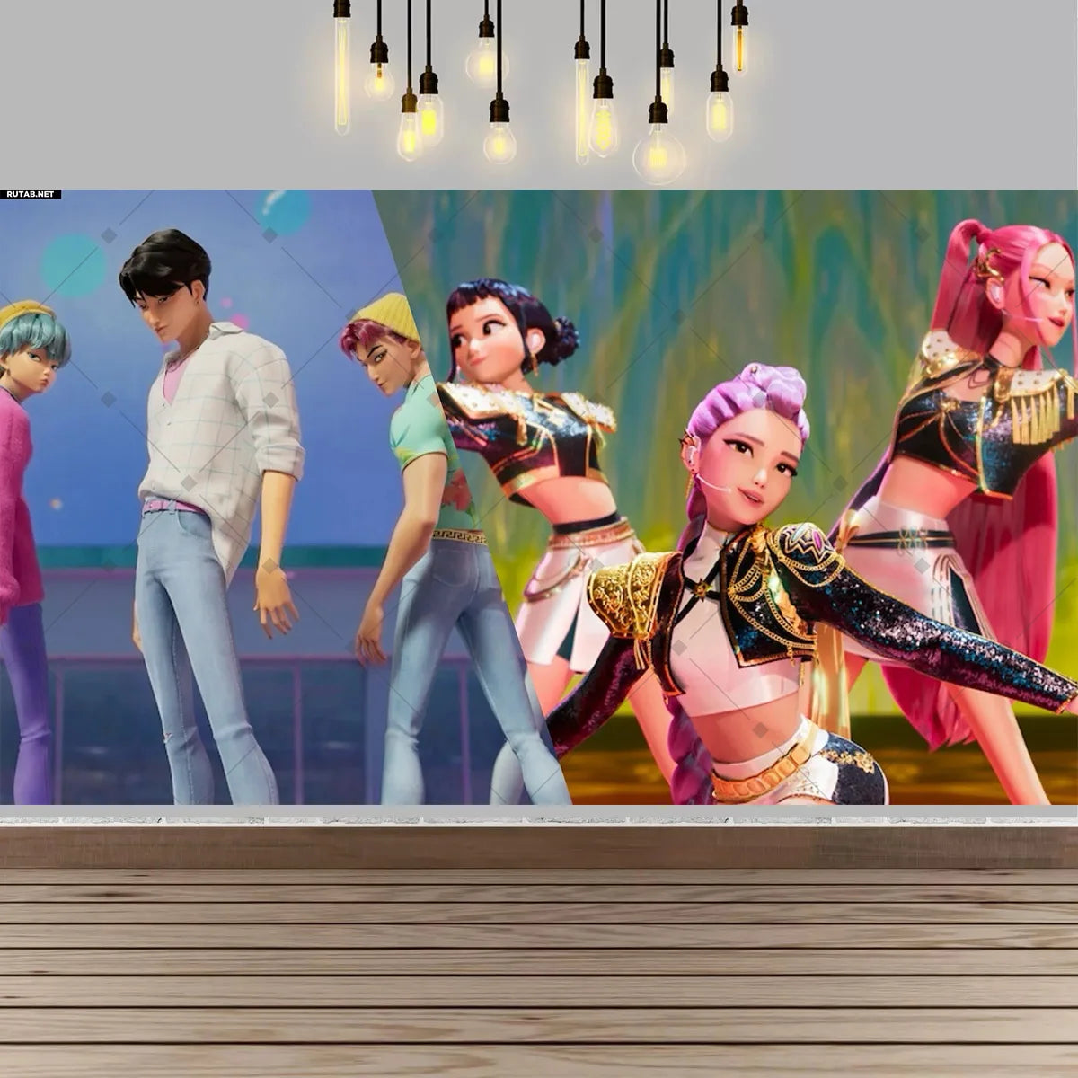 Kpop Theme Girl's Birthday Party Decoration Backdrop Pink Demons Birthday Party Supplies Decor Banner Baby Baptism Gift
