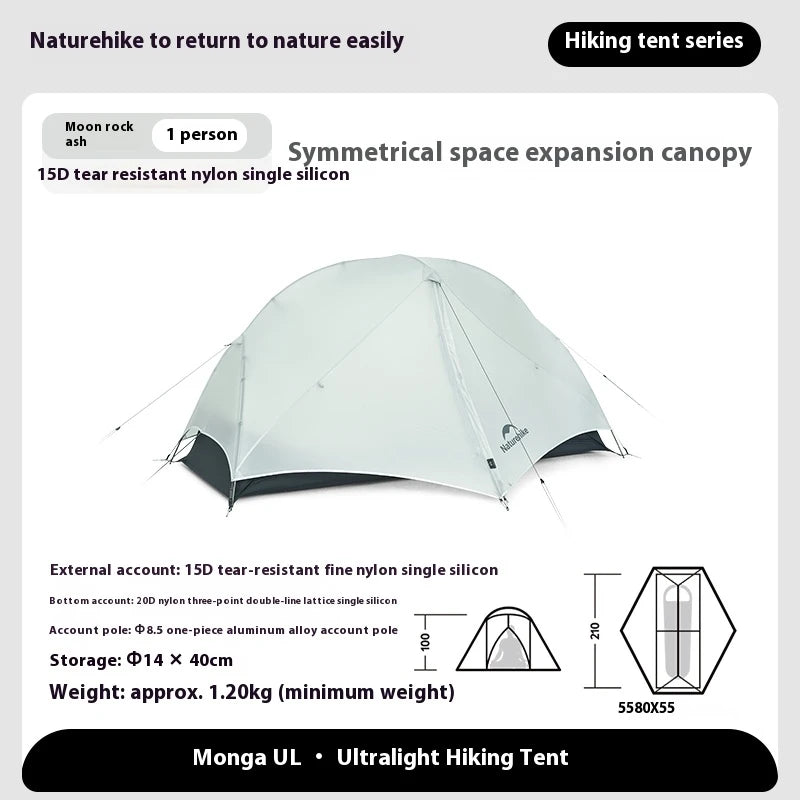 Naturehike 2025 Mongar UL Camping Tent 1-2 People 15D Nylon 3 Season Tent Waterproof Ultralight Portable Outdoor Tent With Mat