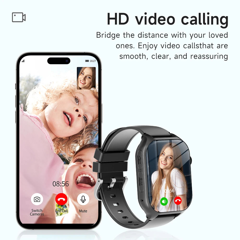 New Smart Watches 4G Kids GPS AGPS LBS SOS Music Playback Camera Smartwatch Waterproof Video Call 800mAh Boy Girl Children Gift
