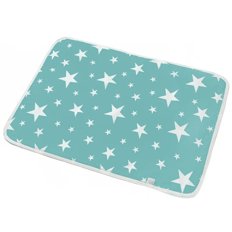 Waterproof baby changing pad cover by I YAN, reusable bed pad and travel mattress protector for diaper changes.