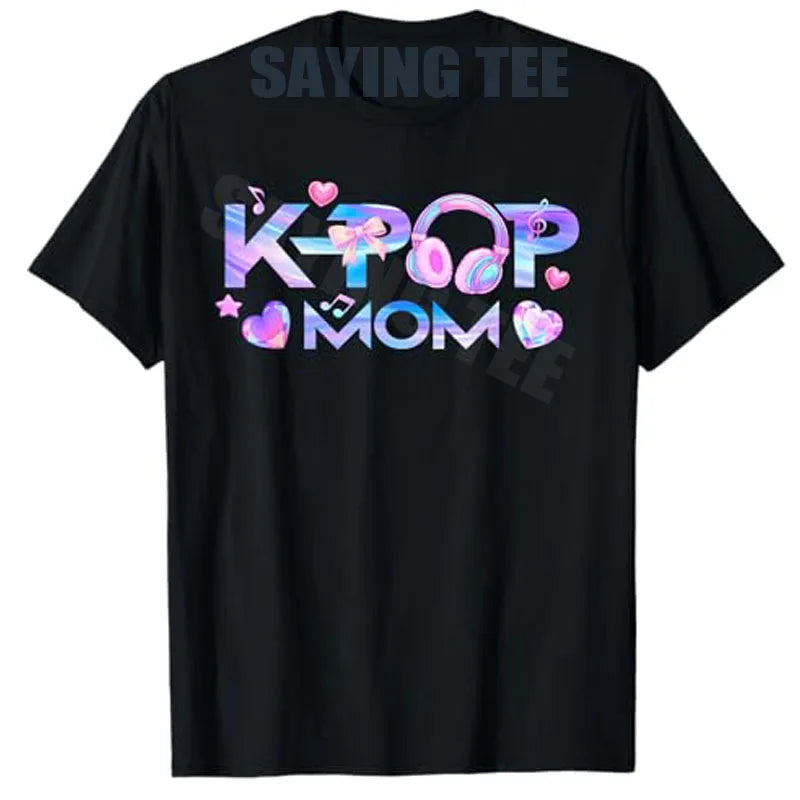 Unisex K-Pop Dad & Mom funny birthday matching T-shirt by I YAN, featuring playful text and casual fit.
