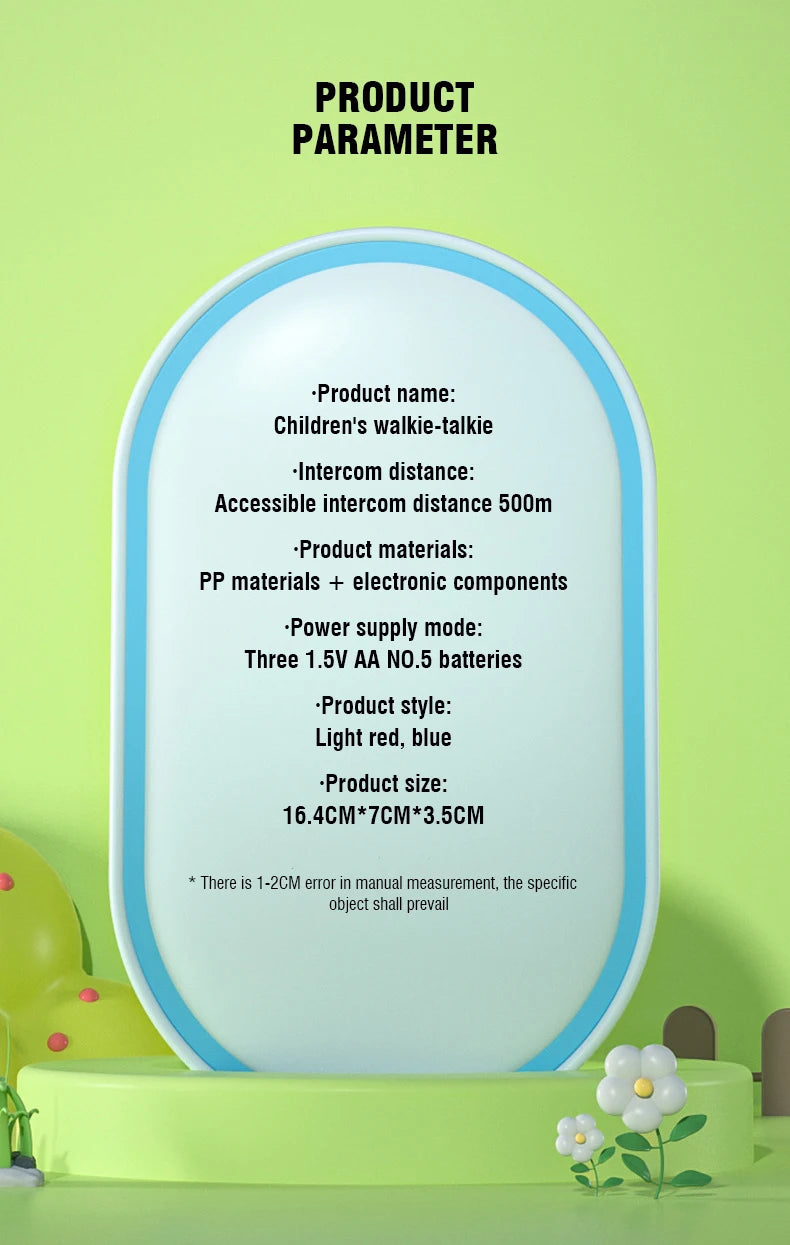 2PC Children's Walkie-talkies Wireless Cartoon Pagers Remote Intercom Outdoor Kids Toys Parent-child Interaction Education Game