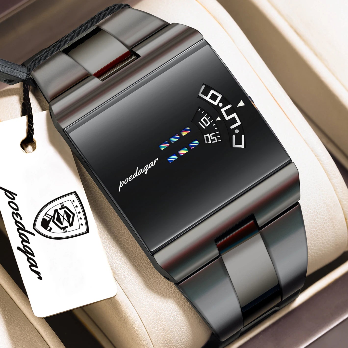 POEDAGAR Original Fashion Men Wristwatch Waterproof Business Elegant Man Clock Stainless Steel Quartz Casual Men's Watches Reloj
