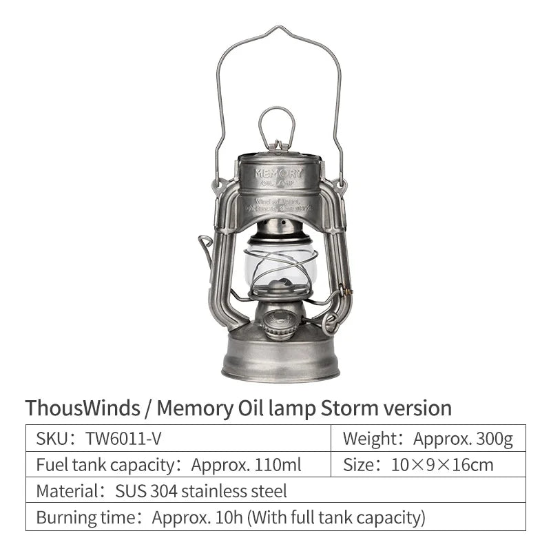 Oil Lamp Outdoor Portable Mini Camping Lantern Emotion Retro Lights for Hike Picnic Backpack Camping Supplies